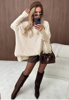 Asymetryczny Pullover oversize Amber Knit Mokkafarben