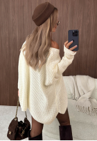 Asymetryczny Pullover oversize Amber Knit Mokkafarben