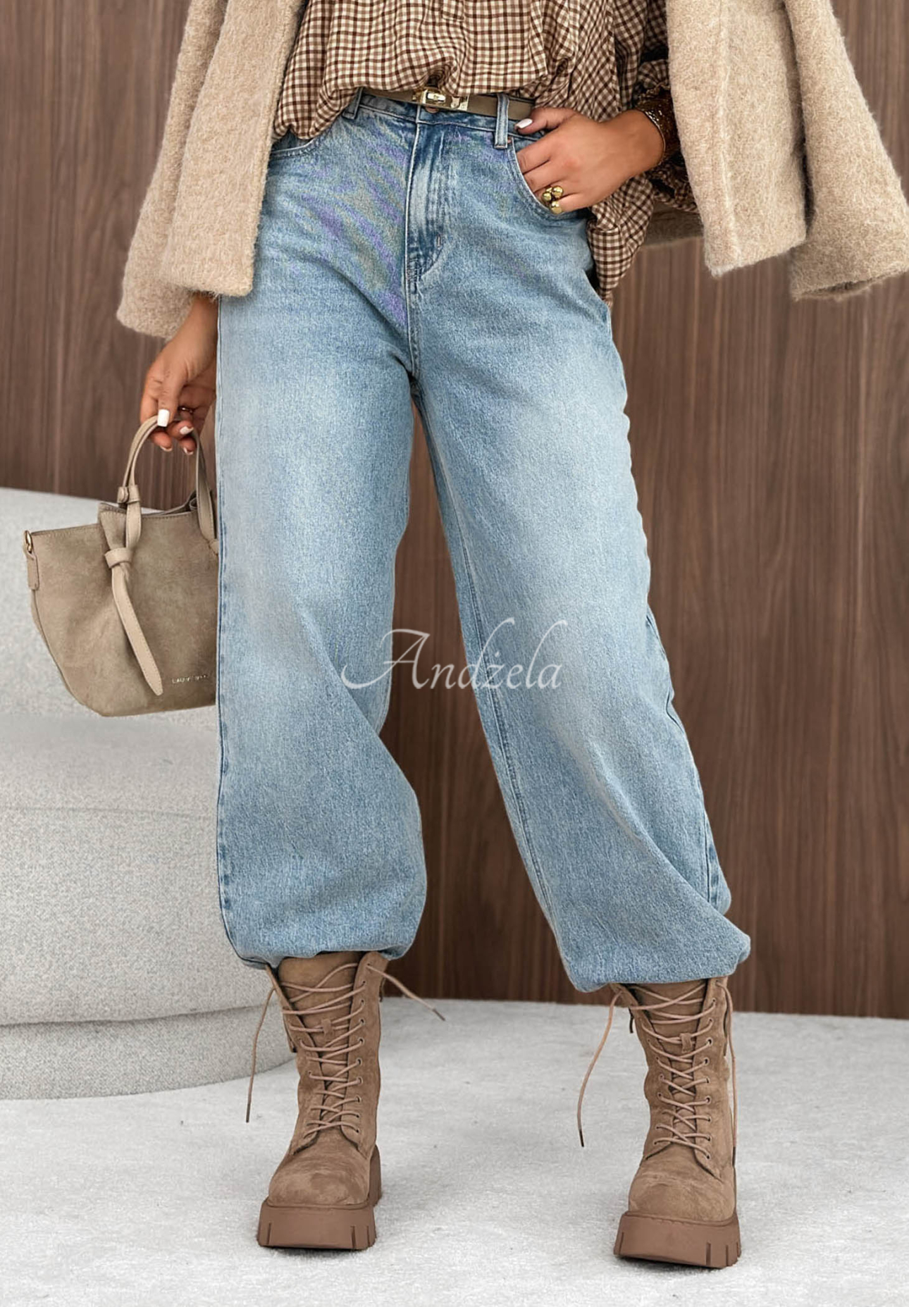 Jeanshose Mom-Fit Street Rhythm Hellblau