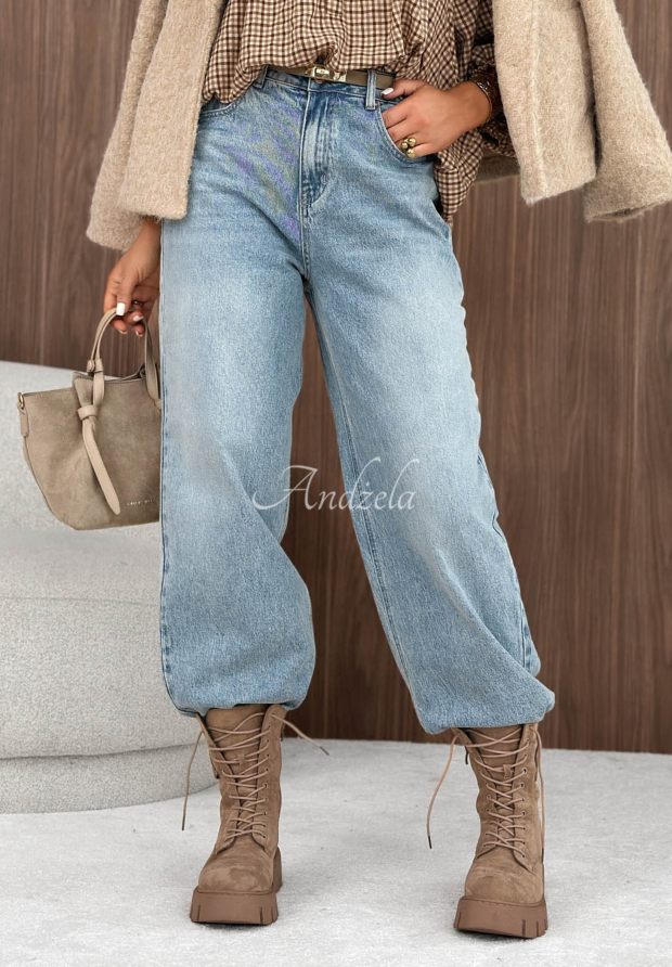 Jeanshose Mom-Fit Street Rhythm Hellblau