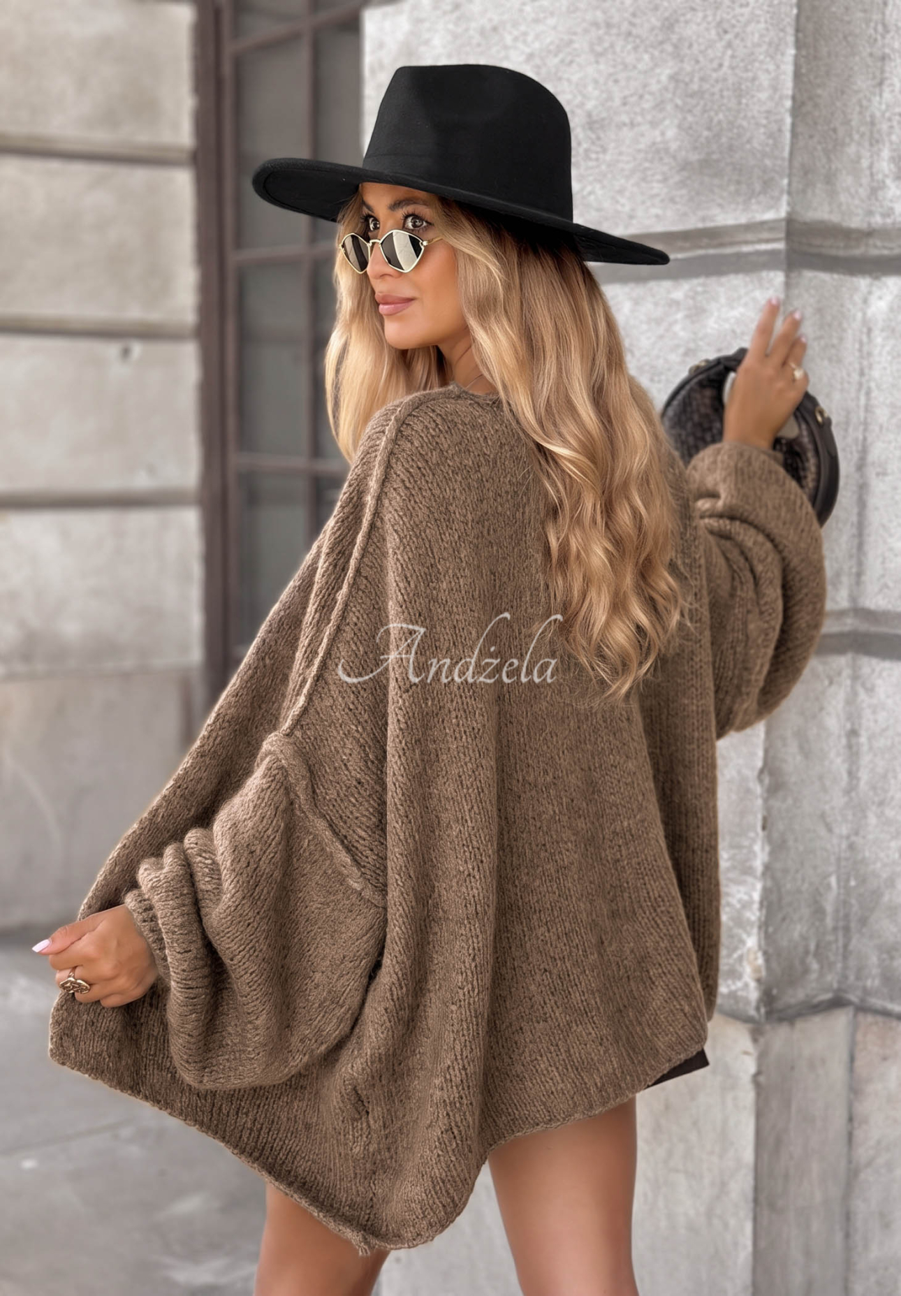Oversize Cardigan Be Gentle And Kind Mokkafarben