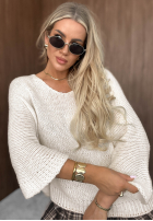 Pullover oversize z dekoltem Warm Affair Schokoladenbraun