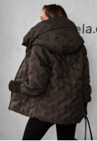 Pikowana Jacke z kapturem Autumn Edge ciemnoczekoladowa