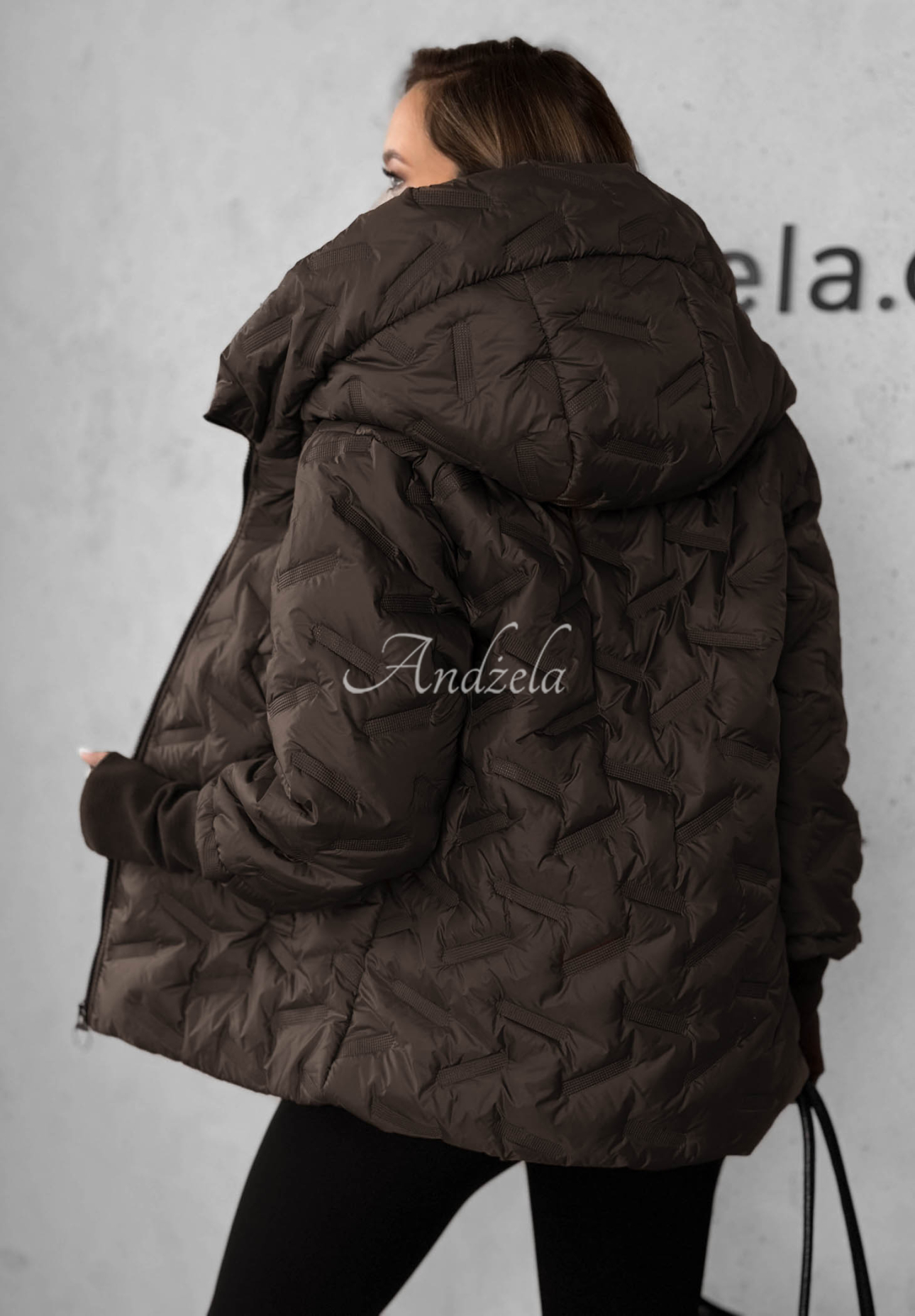 Gesteppte Jacke mit Kapuze Autumn Edge dunkles Schokolade