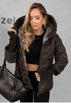 Pikowana Jacke z kapturem Autumn Edge ciemnoczekoladowa