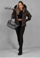 Pikowana Jacke z kapturem Autumn Edge ciemnoczekoladowa