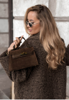 Zamszowa Tasche z rączką Mellow Season Schokoladenbraun