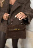 Zamszowa Tasche z rączką Mellow Season Schokoladenbraun