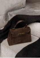 Zamszowa Tasche z rączką Mellow Season Schokoladenbraun