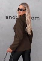 Klassisch Blazer z paskiem Bella Chic Schwarz