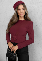 Bluse longsleeve z różą One Second Schwarz