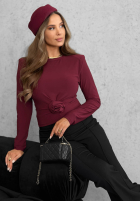 Bluse longsleeve z różą One Second Schwarz