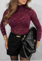 Koronkowa Bluse lonsleeve Forbidden Kiss Beerenfarben