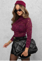 Koronkowa Bluse lonsleeve Forbidden Kiss Beerenfarben