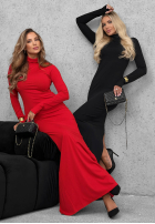 Dopasowana Kleid z golfem i rozcięciem Red Carpet Schwarz
