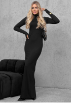 Dopasowana Kleid z golfem i rozcięciem Red Carpet Schwarz