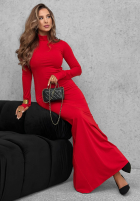 Dopasowana Kleid z golfem i rozcięciem Red Carpet Schwarz