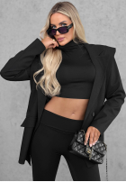Dopasowane Leggings dzwony z szerokim pasem Perfect Match Schwarz