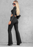 Dopasowane Leggings dzwony z szerokim pasem Perfect Match Schwarz