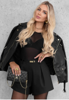 Błyszczące body longsleeve Little Shimmer Schwarz