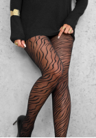 Strumpfhose w zebrę No Words Schwarz