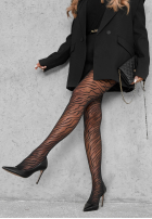 Strumpfhose w zebrę No Words Schwarz