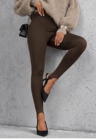 Laserowo cięte Leggings z zapiętkami Secret Beauty Schokoladenbraun