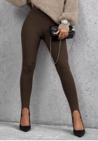 Laserowo cięte Leggings z zapiętkami Secret Beauty Schokoladenbraun