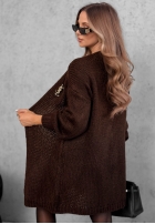 Langer gestrickter Cardigan Bueno Schokoladenbraun