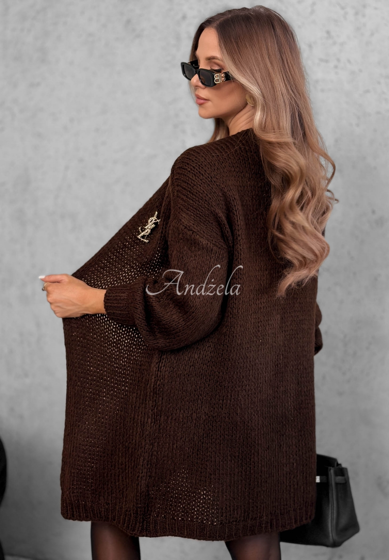 Lange Strickjacke Bueno Schokoladenbraun