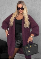 Długi Cardigan Honey Weather Beerenfarben