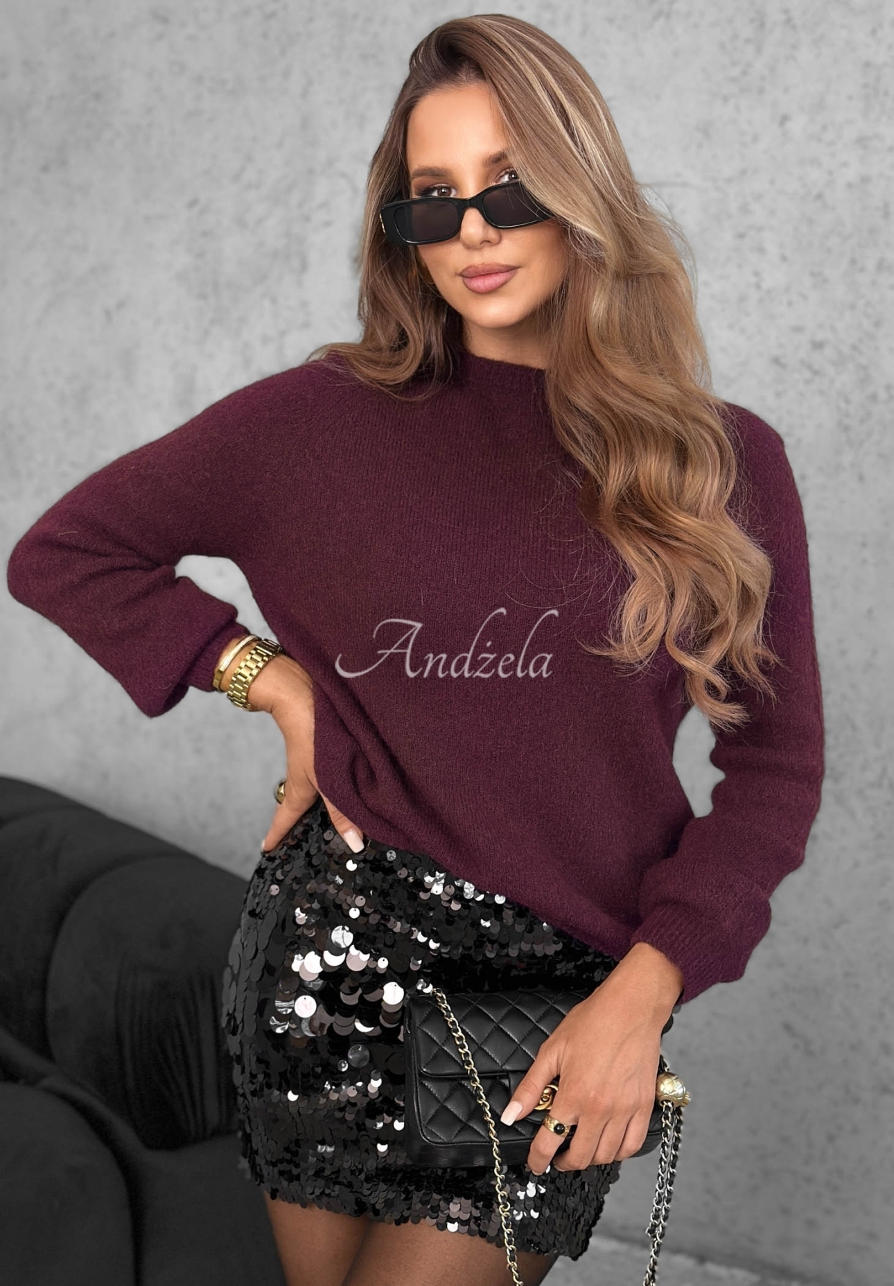 Weicher Pullover mit Baby-Alpaka Warm Enough Beerenfarben