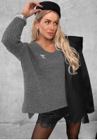 Asymetryczny Pullover oversize Amber Knit Mokkafarben
