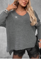 Asymetryczny Pullover oversize Amber Knit Mokkafarben