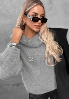 Miękki Pullover oversize z golfem Lovely Cute Rot