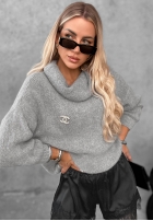 Miękki Pullover oversize z golfem Lovely Cute Rot
