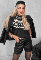 Pullover z krótkimi rękawkami Mit Muster Mine October Ecru