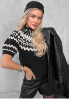 Pullover z krótkimi rękawkami Mit Muster Mine October Ecru