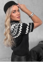 Pullover z krótkimi rękawkami Mit Muster Mine October Ecru
