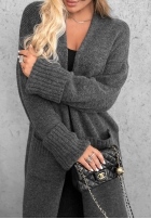 Lange oversized Strickjacke mit Taschen Marbelio Burgunderrot