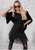 Kleid Unterrock z koronką Good Point Schwarz