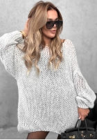 Weicher Oversize Pullover aus Wolle und Viskose Sugar Babe Grau