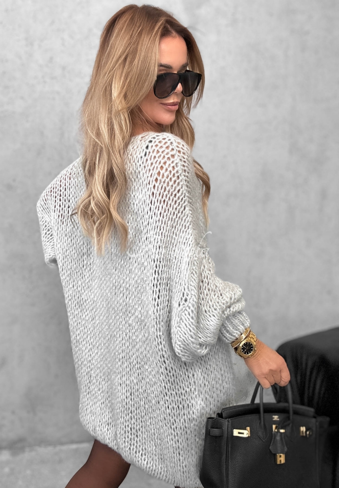 Weicher Oversize Pullover aus Wolle und Viskose Sugar Babe Grau
