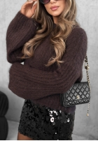Moherowy Pullover dzwonek Cinnamon Cloud Beerenfarben