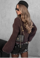 Moherowy Pullover dzwonek Cinnamon Cloud Beerenfarben