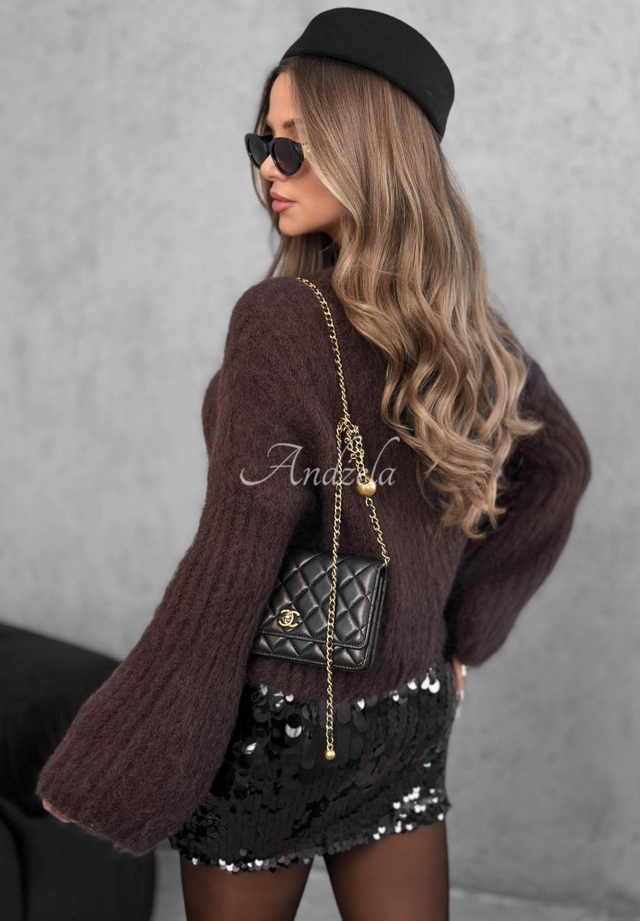 Mohairpullover mit weiten Ärmeln Better Than That Schokoladenbraun