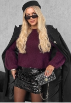 Moherowy Pullover dzwonek Cinnamon Cloud Beerenfarben