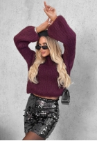 Moherowy Pullover dzwonek Cinnamon Cloud Beerenfarben