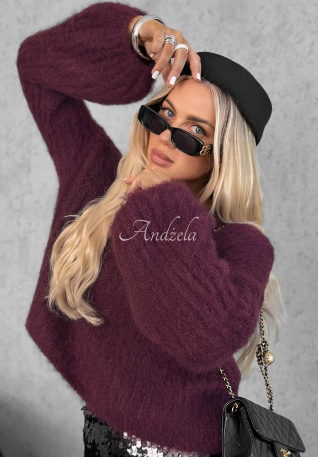 Mohairpullover mit weiten &Auml;rmeln Better Than That Beerenfarben