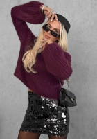 Moherowy Pullover dzwonek Cinnamon Cloud Beerenfarben